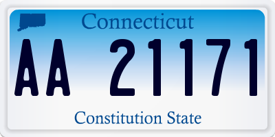 CT license plate AA21171