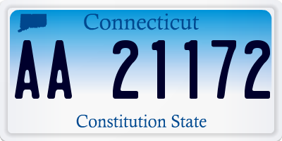 CT license plate AA21172