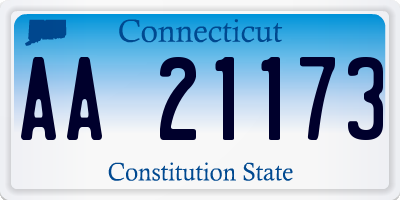 CT license plate AA21173