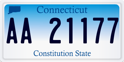 CT license plate AA21177