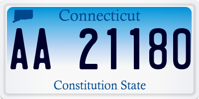 CT license plate AA21180