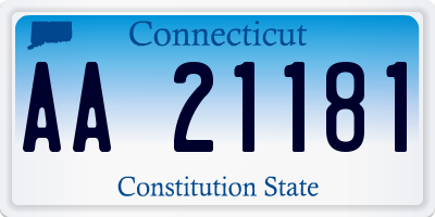 CT license plate AA21181