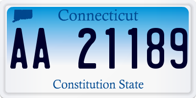 CT license plate AA21189