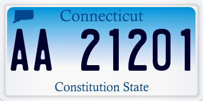 CT license plate AA21201