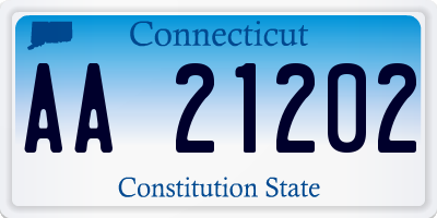 CT license plate AA21202