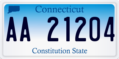 CT license plate AA21204