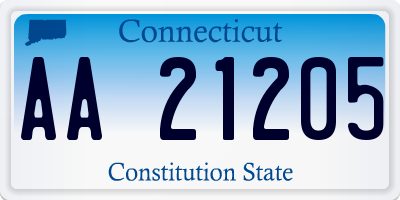 CT license plate AA21205