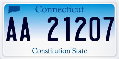 CT license plate AA21207