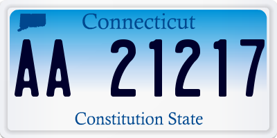 CT license plate AA21217