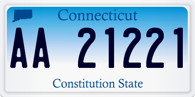 CT license plate AA21221