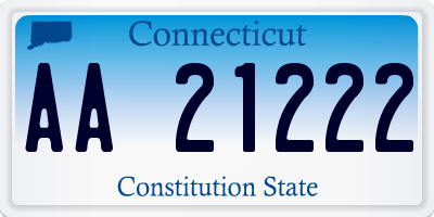 CT license plate AA21222