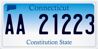 CT license plate AA21223