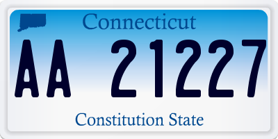 CT license plate AA21227