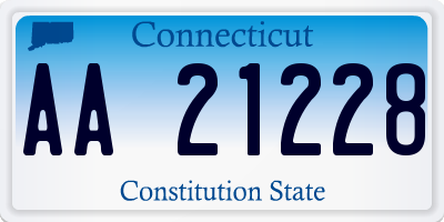 CT license plate AA21228