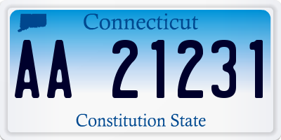 CT license plate AA21231