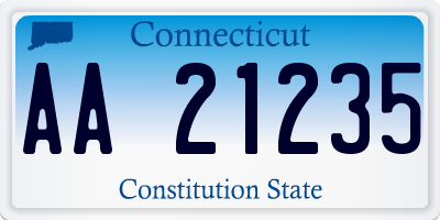 CT license plate AA21235