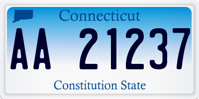 CT license plate AA21237