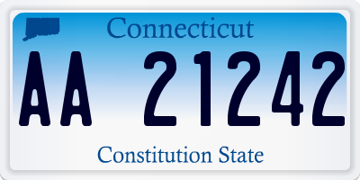 CT license plate AA21242