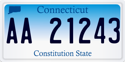 CT license plate AA21243