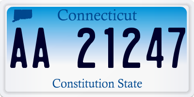 CT license plate AA21247