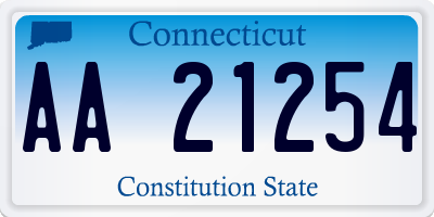 CT license plate AA21254