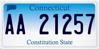 CT license plate AA21257