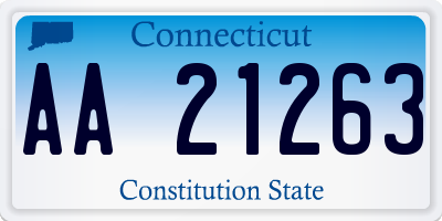 CT license plate AA21263