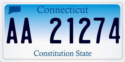 CT license plate AA21274