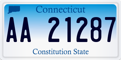 CT license plate AA21287