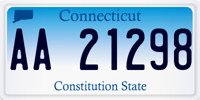 CT license plate AA21298