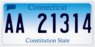 CT license plate AA21314