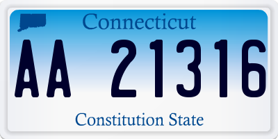 CT license plate AA21316