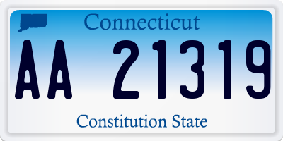 CT license plate AA21319