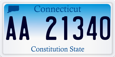 CT license plate AA21340