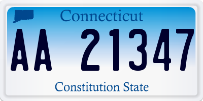 CT license plate AA21347