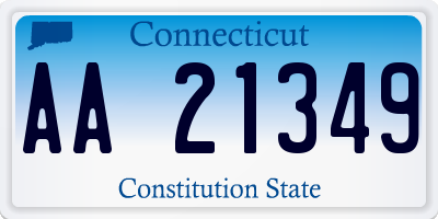 CT license plate AA21349