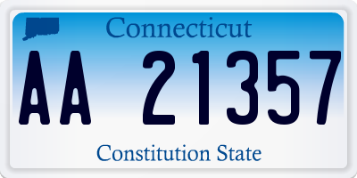 CT license plate AA21357