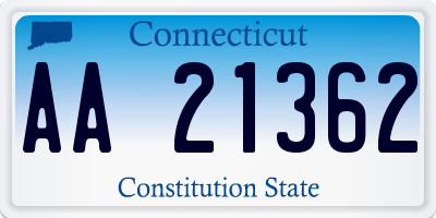 CT license plate AA21362