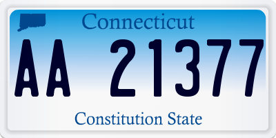 CT license plate AA21377
