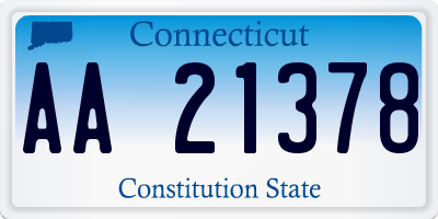 CT license plate AA21378