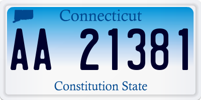 CT license plate AA21381