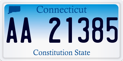 CT license plate AA21385