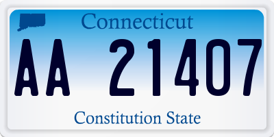 CT license plate AA21407