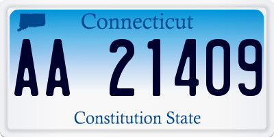 CT license plate AA21409