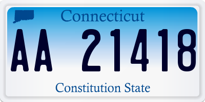 CT license plate AA21418