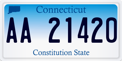 CT license plate AA21420