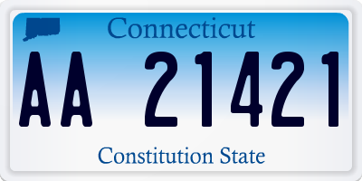 CT license plate AA21421