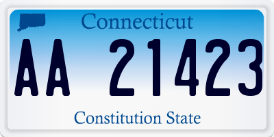 CT license plate AA21423