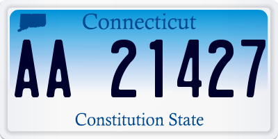 CT license plate AA21427