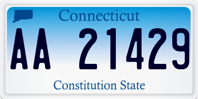 CT license plate AA21429